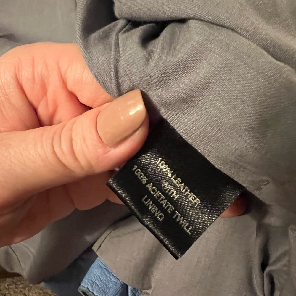 Women’s DNA Light Blue Leather Jacket - Picture 7 of 9